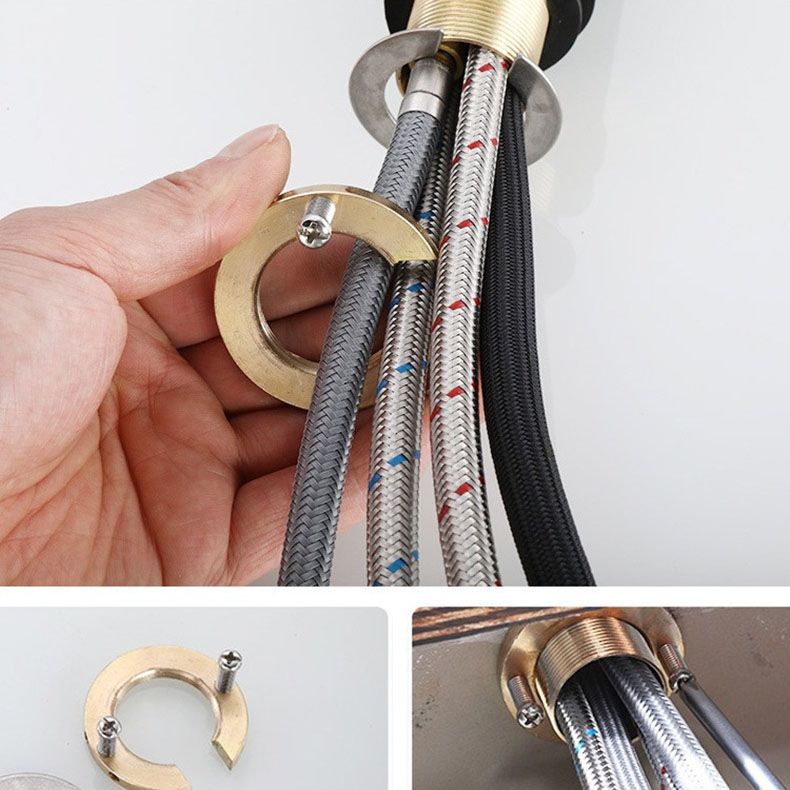 Contemporary Single Handle Kitchen Faucet 1-Hold Faucet with Pull out Sprayer Clearhalo 'Home Improvement' 'home_improvement' 'home_improvement_kitchen_faucets' 'Kitchen Faucets' 'Kitchen Remodel & Kitchen Fixtures' 'Kitchen Sinks & Faucet Components' 'kitchen_faucets' 1200x1200_d6e6e589-c3c3-43db-a33d-df1a9b21f431