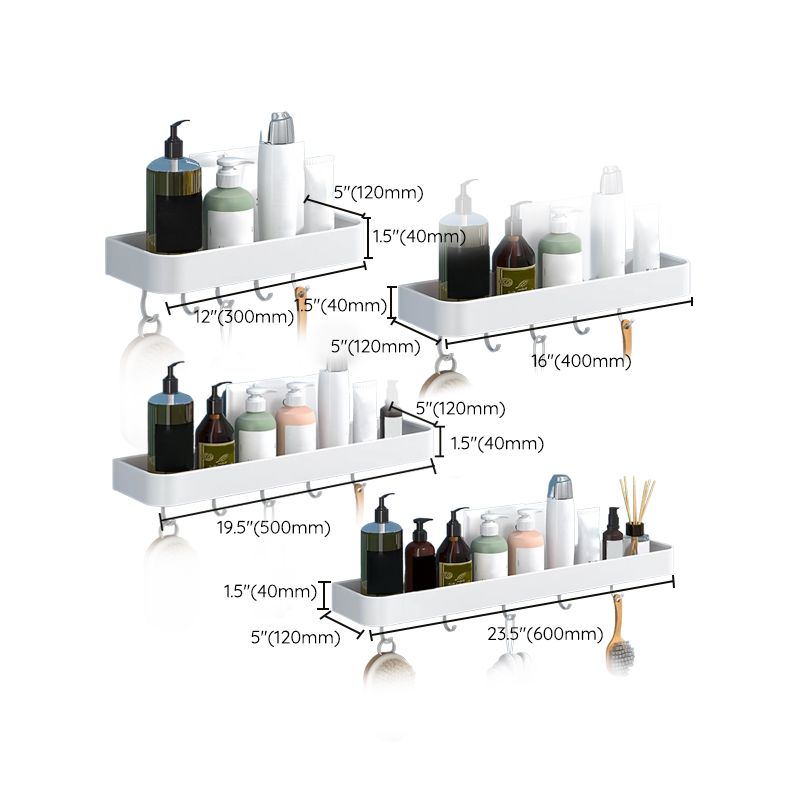 White 2-Piece Bathroom Hardware Modern Bathroom Accessory Set, Bath Shelf Clearhalo 'Bathroom Hardware Sets' 'Bathroom Hardware' 'Bathroom Remodel & Bathroom Fixtures' 'bathroom_hardware_sets' 'Home Improvement' 'home_improvement' 'home_improvement_bathroom_hardware_sets' 1200x1200_d6f0fcd6-ddcf-436a-8da3-f8083d8bad5c