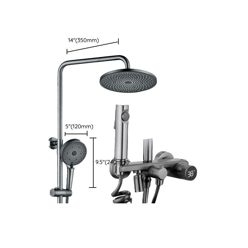 Temperature Control Shower System Valve Included Brass Wall Mounted Shower Combo Clearhalo 'Bathroom Remodel & Bathroom Fixtures' 'Home Improvement' 'home_improvement' 'home_improvement_shower_faucets' 'Shower Faucets & Systems' 'shower_faucets' 'Showers & Bathtubs Plumbing' 'Showers & Bathtubs' 1200x1200_d6f5dbca-f9d4-46a0-9a65-c40f08904b4c