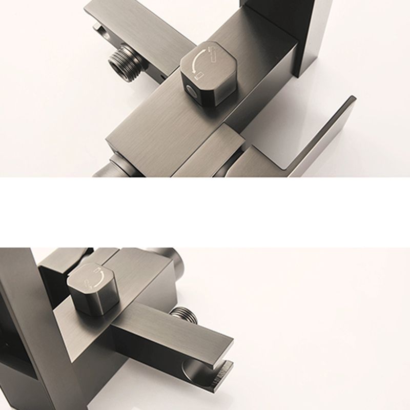 Modern Floor Standing Rod Handle Handheld Shower Head Bathtub Faucet Clearhalo 'Bathroom Remodel & Bathroom Fixtures' 'Bathtub Faucets' 'bathtub_faucets' 'Home Improvement' 'home_improvement' 'home_improvement_bathtub_faucets' 1200x1200_d6f8e8e2-7284-4bca-8c83-f6a496100d2b