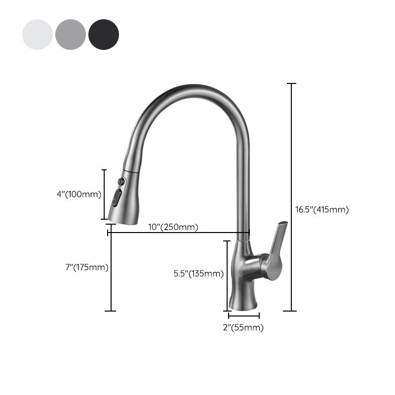 Modern 1-Handle Faucet Copper Pull down with Water Dispenser Standard Kitchen Faucet Clearhalo 'Home Improvement' 'home_improvement' 'home_improvement_kitchen_faucets' 'Kitchen Faucets' 'Kitchen Remodel & Kitchen Fixtures' 'Kitchen Sinks & Faucet Components' 'kitchen_faucets' 1200x1200_d70656d2-40e6-4c6a-a228-e7d9efdee608
