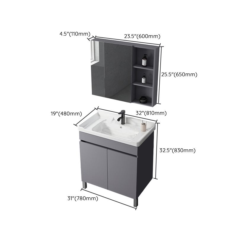 Modern Ceramic Rectangular Vanity Sink Single-Sink Freestanding Vanity Set Clearhalo 'Bathroom Remodel & Bathroom Fixtures' 'Bathroom Vanities' 'bathroom_vanities' 'Home Improvement' 'home_improvement' 'home_improvement_bathroom_vanities' 1200x1200_d70791a4-8a01-4b25-bef9-2c57db4f2579