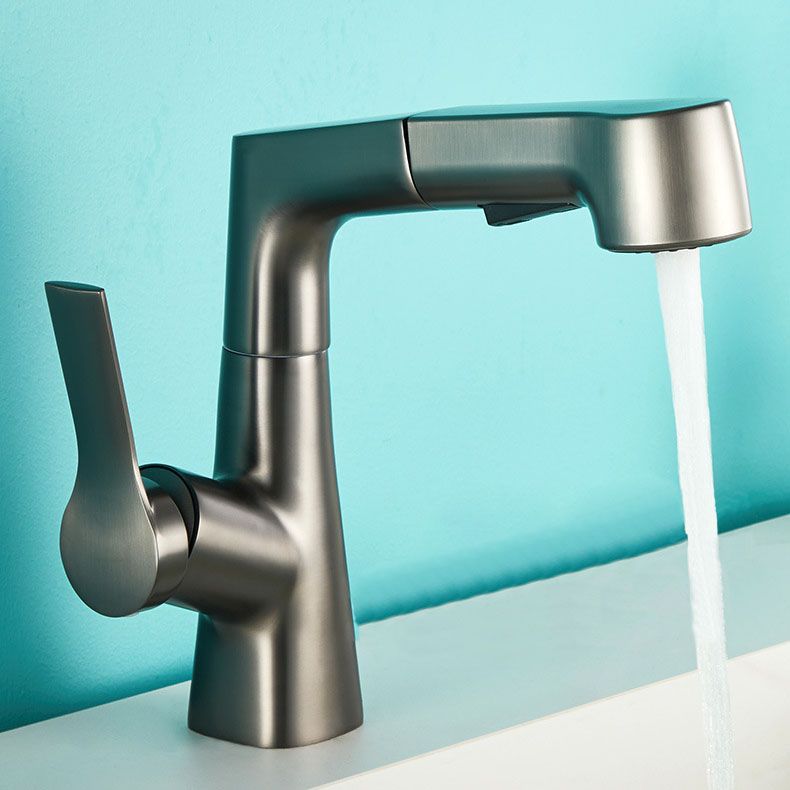 Pull Down Kitchen Faucet Single Handle Metal Faucet with Pull Out Sprayer Clearhalo 'Home Improvement' 'home_improvement' 'home_improvement_kitchen_faucets' 'Kitchen Faucets' 'Kitchen Remodel & Kitchen Fixtures' 'Kitchen Sinks & Faucet Components' 'kitchen_faucets' 1200x1200_d7121224-1f7a-4ab3-97a8-2593eb8e8024