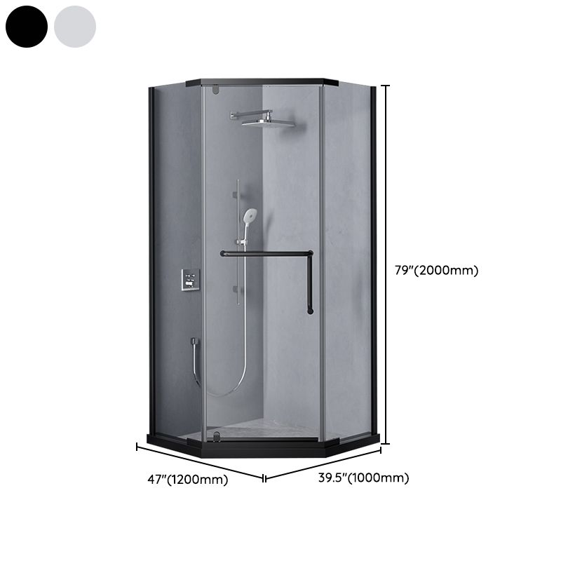 Linear Sliding Double Handles Shower Enclosure Metal Semi-Frameless Shower Enclosure Clearhalo 'Bathroom Remodel & Bathroom Fixtures' 'Home Improvement' 'home_improvement' 'home_improvement_shower_stalls_enclosures' 'Shower Stalls & Enclosures' 'shower_stalls_enclosures' 'Showers & Bathtubs' 1200x1200_d7182b2d-43ae-4605-b269-9f67f88b52d9