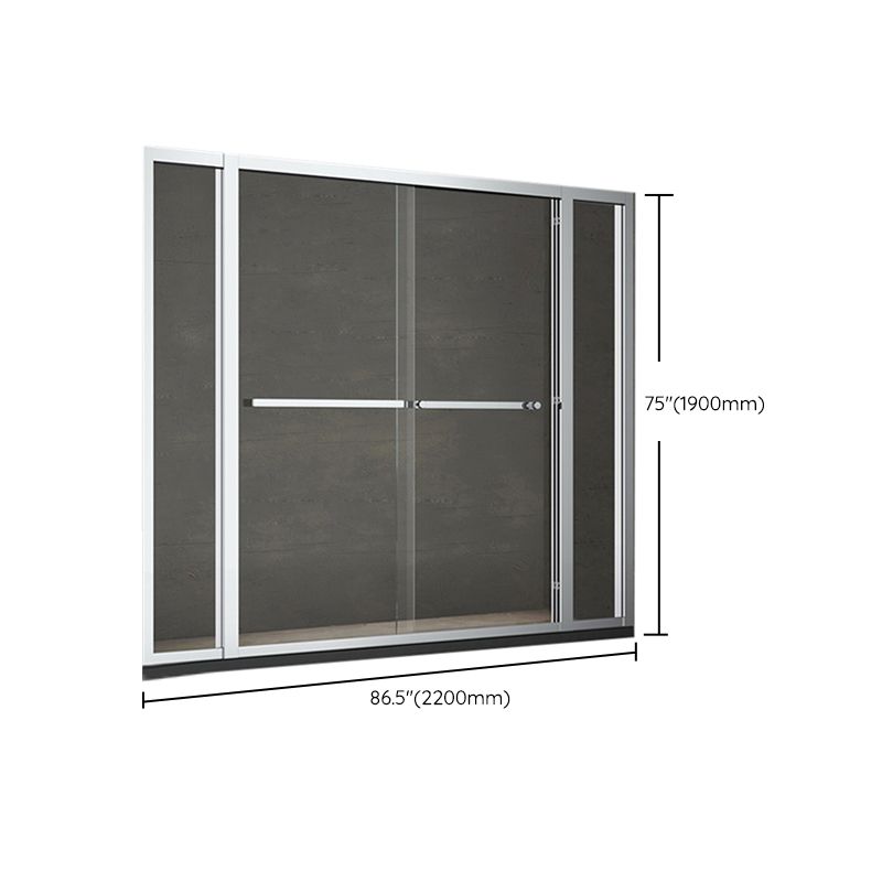 Modern Double Sliding Shower Door Frame Clear Metal Shower Bath Door Clearhalo 'Bathroom Remodel & Bathroom Fixtures' 'Home Improvement' 'home_improvement' 'home_improvement_shower_tub_doors' 'Shower and Tub Doors' 'shower_tub_doors' 'Showers & Bathtubs' 1200x1200_d72334c2-4a91-4930-b23a-ef2724f1550e