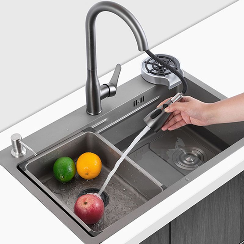 Modern Kitchen Sink Stainless Rectangular Faucet Kitchen Sink Clearhalo 'Home Improvement' 'home_improvement' 'home_improvement_kitchen_sinks' 'Kitchen Remodel & Kitchen Fixtures' 'Kitchen Sinks & Faucet Components' 'Kitchen Sinks' 'kitchen_sinks' 1200x1200_d72addcb-31f9-42d6-a143-292ffff024ad