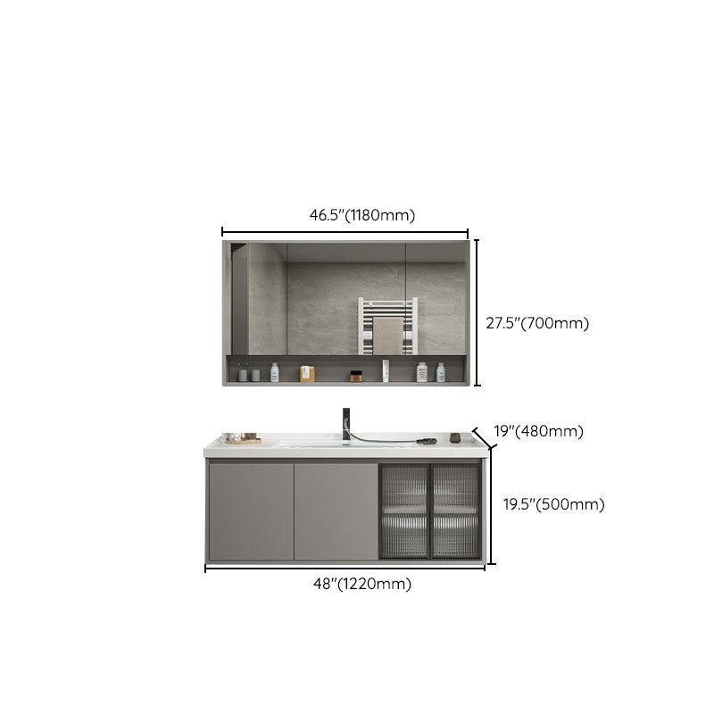 Modern Rectangular Sink Vanity Ceramic Top Single Wall Mount Vanity Clearhalo 'Bathroom Remodel & Bathroom Fixtures' 'Bathroom Vanities' 'bathroom_vanities' 'Home Improvement' 'home_improvement' 'home_improvement_bathroom_vanities' 1200x1200_d72d9bad-8226-4873-a967-488c6ce853cb