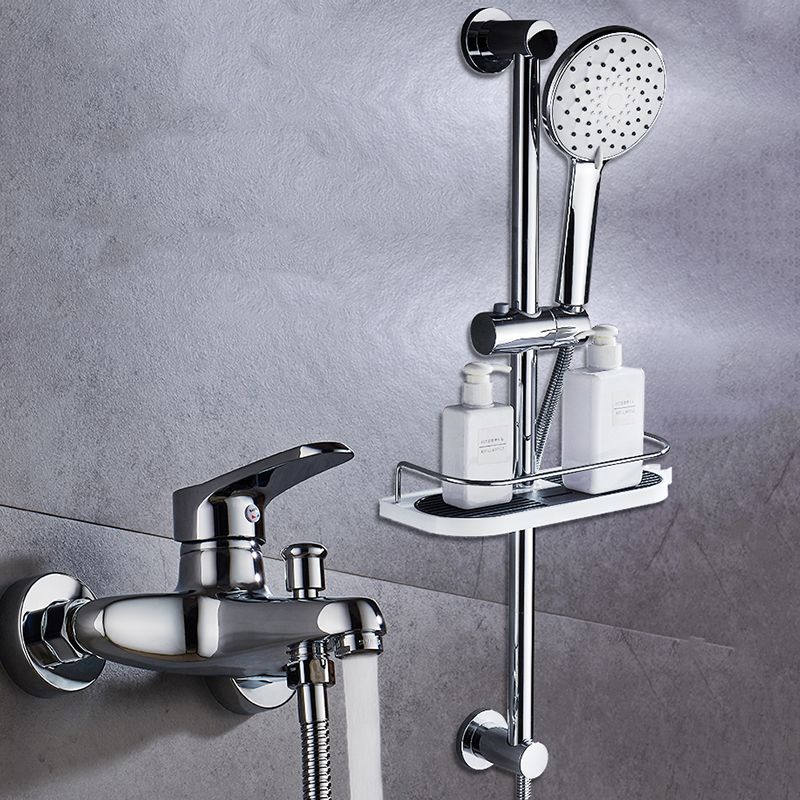 Tradition Fixed Bathtub Faucet Wall Mount Lever Handle Tub Faucet Clearhalo 'Bathroom Remodel & Bathroom Fixtures' 'Bathtub Faucets' 'bathtub_faucets' 'Home Improvement' 'home_improvement' 'home_improvement_bathtub_faucets' 1200x1200_d73c34b9-bd03-46a1-b52a-d6d2b3999fab