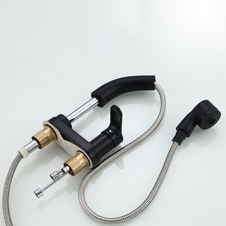 Modern Style Vessel Faucet Copper Knob Handle Low Arc Retractable Vessel Faucet Clearhalo 'Bathroom Remodel & Bathroom Fixtures' 'Bathroom Sink Faucets' 'Bathroom Sinks & Faucet Components' 'bathroom_sink_faucets' 'Home Improvement' 'home_improvement' 'home_improvement_bathroom_sink_faucets' 1200x1200_d7469161-b205-4905-a10b-ba6f3bb5e7fc