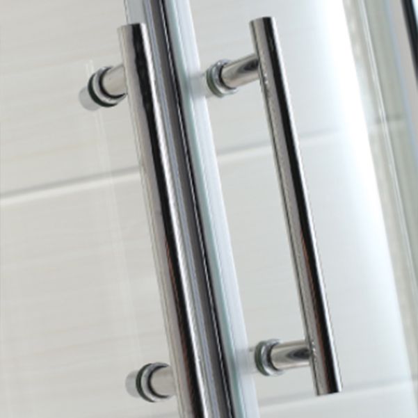 Stainless Steel Frame Finish Shower Kit with Fixed Panel and Door Handle Clearhalo 'Bathroom Remodel & Bathroom Fixtures' 'Home Improvement' 'home_improvement' 'home_improvement_shower_stalls_enclosures' 'Shower Stalls & Enclosures' 'shower_stalls_enclosures' 'Showers & Bathtubs' 1200x1200_d74f937d-26c6-4b45-bfc3-0f649fdee9ff