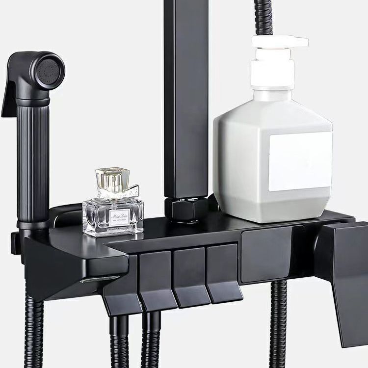 Square Metal Shower System Volume Control Dual Shower Head Shower Faucet with Shower Arm Clearhalo 'Bathroom Remodel & Bathroom Fixtures' 'Home Improvement' 'home_improvement' 'home_improvement_shower_faucets' 'Shower Faucets & Systems' 'shower_faucets' 'Showers & Bathtubs Plumbing' 'Showers & Bathtubs' 1200x1200_d7547a23-8944-4ac2-bd63-53344ebee274