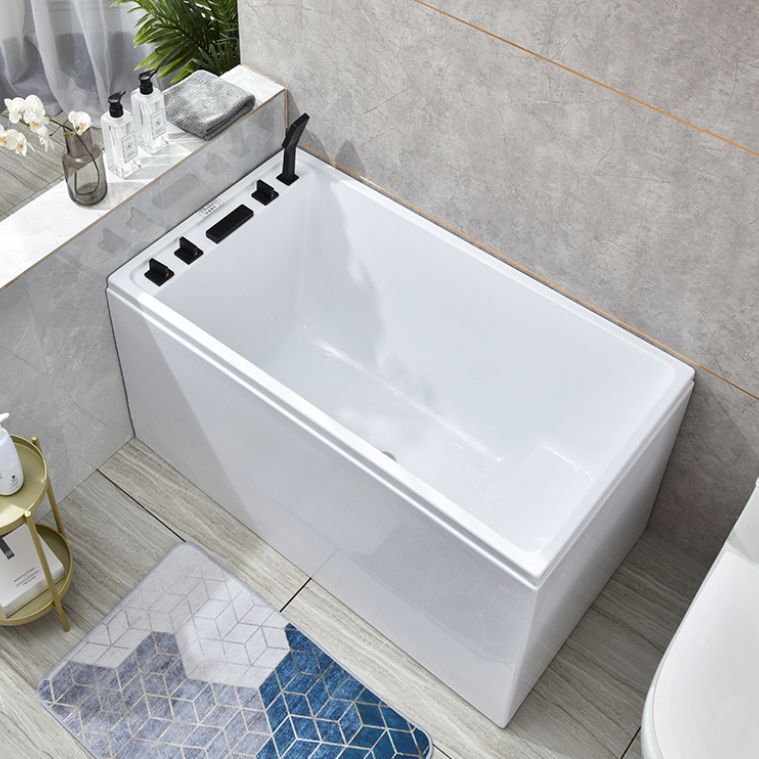 Freestanding Modern Bath Back to Wall White Soaking Acrylic Bathtub Clearhalo 'Bathroom Remodel & Bathroom Fixtures' 'Bathtubs' 'Home Improvement' 'home_improvement' 'home_improvement_bathtubs' 'Showers & Bathtubs' 1200x1200_d760c8e9-4e16-4159-8d4e-e01791b0adf0
