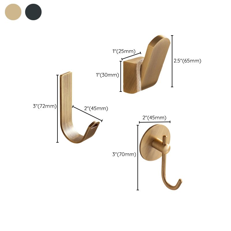 Brass 5 Piece Bathroom Accessory Set Vintage Metal Robe Hooks Clearhalo 'Bathroom Hardware Sets' 'Bathroom Hardware' 'Bathroom Remodel & Bathroom Fixtures' 'bathroom_hardware_sets' 'Home Improvement' 'home_improvement' 'home_improvement_bathroom_hardware_sets' 1200x1200_d774bde5-4326-46ed-a382-ccac90c0bdf5