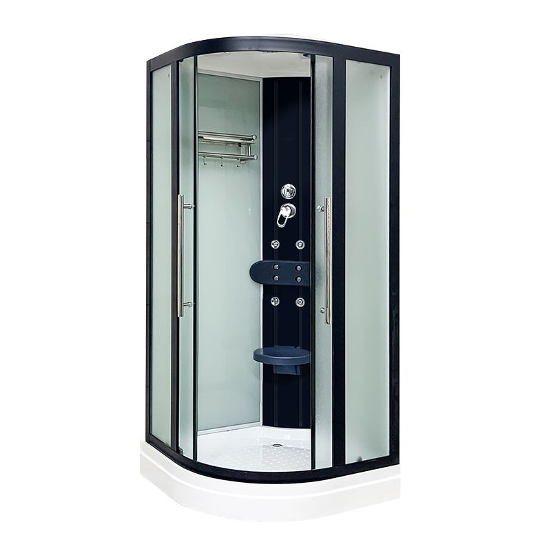 Framed Black Shower Enclosure Clear Easy Clean Glass Rounded Shower Enclosure Clearhalo 'Bathroom Remodel & Bathroom Fixtures' 'Home Improvement' 'home_improvement' 'home_improvement_shower_stalls_enclosures' 'Shower Stalls & Enclosures' 'shower_stalls_enclosures' 'Showers & Bathtubs' 1200x1200_d774c46e-8fe6-4bda-af77-6a01e1eeaa24