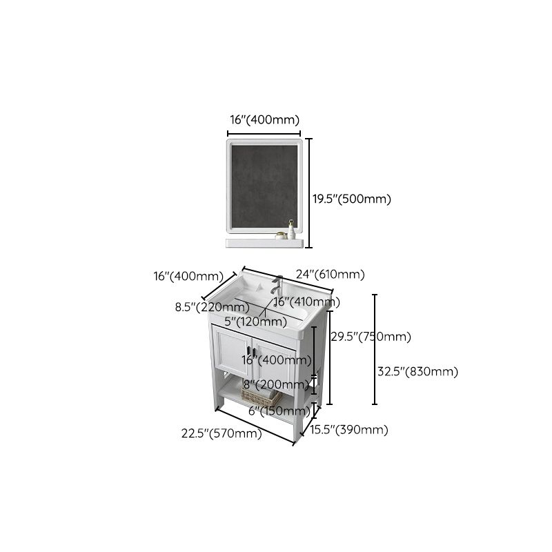 Bathroom Sink Vanity Drawers Doors Mirror Shelf Storage Vanity with Faucet Clearhalo 'Bathroom Remodel & Bathroom Fixtures' 'Bathroom Vanities' 'bathroom_vanities' 'Home Improvement' 'home_improvement' 'home_improvement_bathroom_vanities' 1200x1200_d775aa55-2fbd-43ff-992a-1c773d56d940