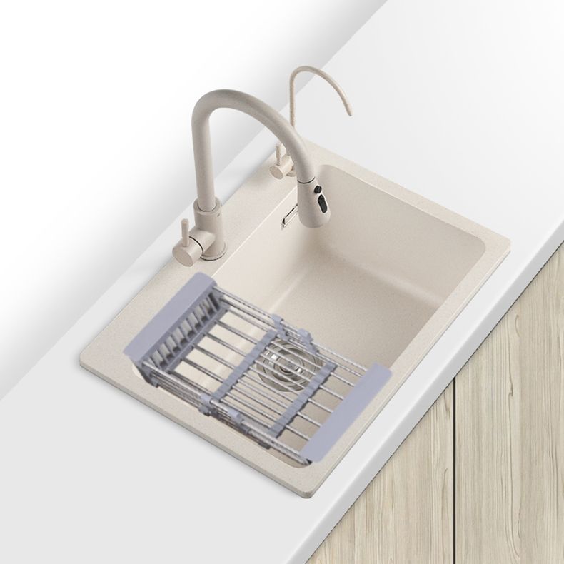 White Quartz Kitchen Sink Rectangle Single Bowl Sink with Basket Strainer Clearhalo 'Home Improvement' 'home_improvement' 'home_improvement_kitchen_sinks' 'Kitchen Remodel & Kitchen Fixtures' 'Kitchen Sinks & Faucet Components' 'Kitchen Sinks' 'kitchen_sinks' 1200x1200_d78af5bf-35da-4069-8e0e-5c1f143a42b7