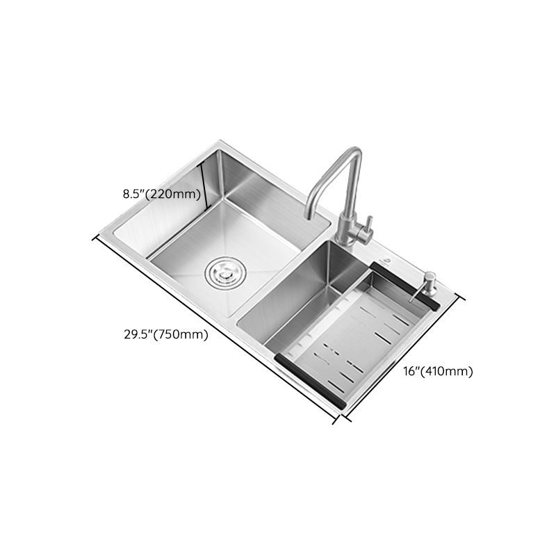 Modern Style Kitchen Sink Overflow Hole Design Scratch Resistant Kitchen Sink Clearhalo 'Home Improvement' 'home_improvement' 'home_improvement_kitchen_sinks' 'Kitchen Remodel & Kitchen Fixtures' 'Kitchen Sinks & Faucet Components' 'Kitchen Sinks' 'kitchen_sinks' 1200x1200_d7bf89dc-2e4c-4112-9e1d-10854c6fcf2a