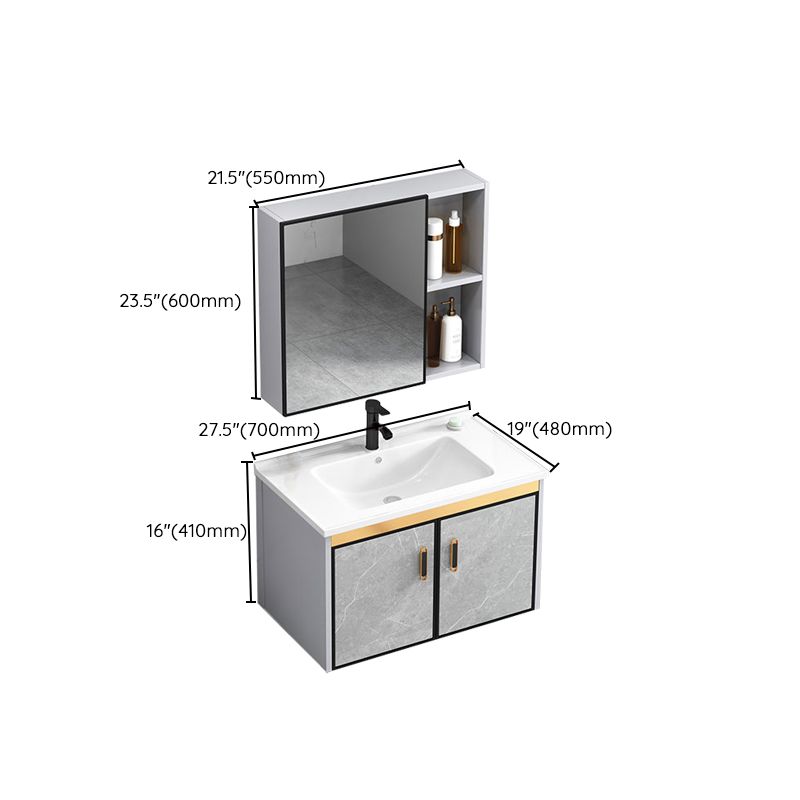 Modern Gray Stone Vanity Set Single-Sink Wall Mount Rectangular Vanity Set Clearhalo 'Bathroom Remodel & Bathroom Fixtures' 'Bathroom Vanities' 'bathroom_vanities' 'Home Improvement' 'home_improvement' 'home_improvement_bathroom_vanities' 1200x1200_d7cf5ed5-3cb4-4ad9-af83-560a00971acb