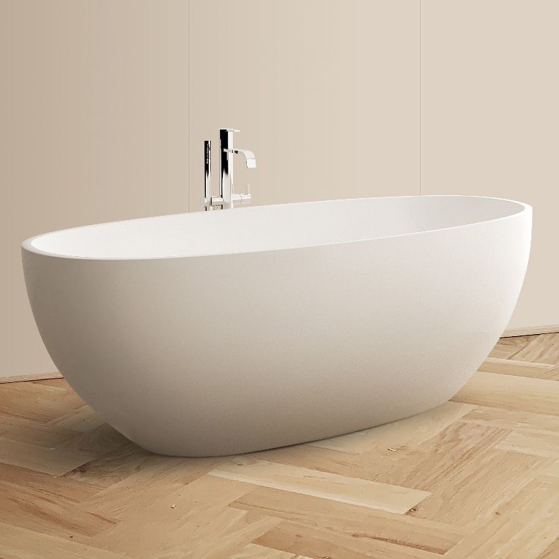 Modern Style Stone Bathtub White Detached Oval Bathtub for Bathroom Clearhalo 'Bathroom Remodel & Bathroom Fixtures' 'Bathtubs' 'Home Improvement' 'home_improvement' 'home_improvement_bathtubs' 'Showers & Bathtubs' 1200x1200_d7f749dc-6812-4fbb-8b35-5afa9a6d45a5