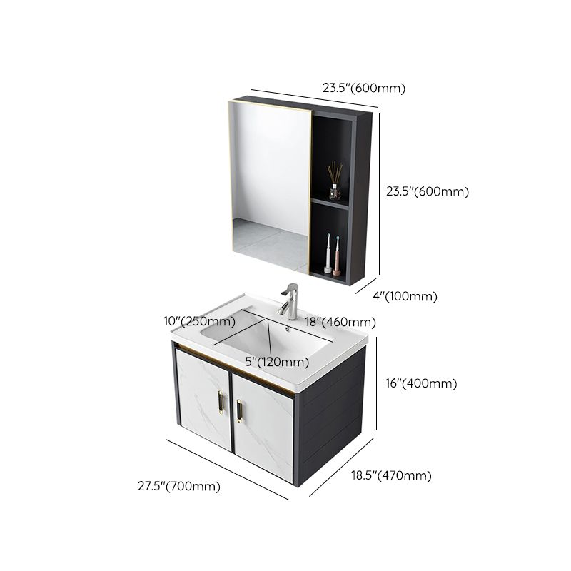 Modern Style Bath Vanity Dirt Resistant Wall Mount Bath Vanity with Faucet Clearhalo 'Bathroom Remodel & Bathroom Fixtures' 'Bathroom Vanities' 'bathroom_vanities' 'Home Improvement' 'home_improvement' 'home_improvement_bathroom_vanities' 1200x1200_d800a30b-6560-489b-bb6c-edd1e3248640