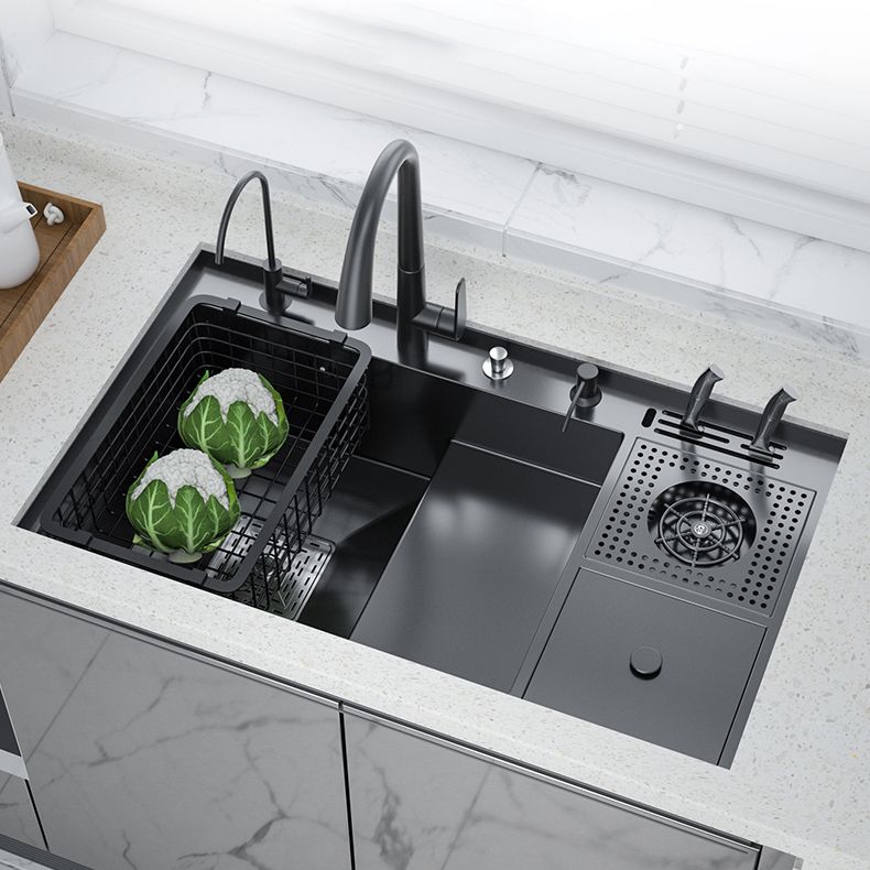 Stainless Steel Kitchen Sink Single Bowl Workstation Sink with Soundproofing Clearhalo 'Home Improvement' 'home_improvement' 'home_improvement_kitchen_sinks' 'Kitchen Remodel & Kitchen Fixtures' 'Kitchen Sinks & Faucet Components' 'Kitchen Sinks' 'kitchen_sinks' 1200x1200_d81d38a3-3134-4ec1-aaa9-984f2ef85248