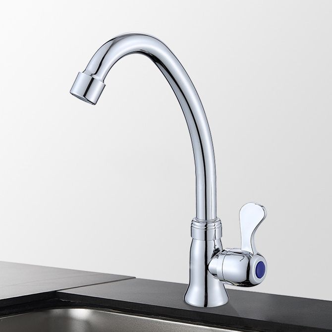 Contemporary Single Handle Bar Faucet 1-Hold Water Faucet in Chrome Clearhalo 'Home Improvement' 'home_improvement' 'home_improvement_kitchen_faucets' 'Kitchen Faucets' 'Kitchen Remodel & Kitchen Fixtures' 'Kitchen Sinks & Faucet Components' 'kitchen_faucets' 1200x1200_d8267d1b-e199-4779-ab4c-4e0e2d7993e1