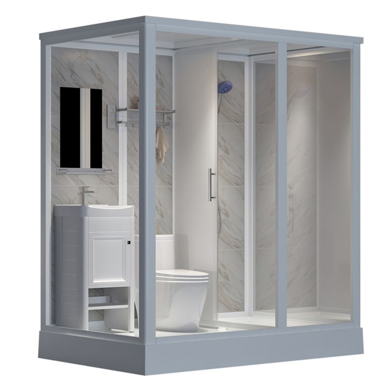 Clear Rectangle Shower Stall Modern Single Sliding Shower Stall Clearhalo 'Bathroom Remodel & Bathroom Fixtures' 'Home Improvement' 'home_improvement' 'home_improvement_shower_stalls_enclosures' 'Shower Stalls & Enclosures' 'shower_stalls_enclosures' 'Showers & Bathtubs' 1200x1200_d8430563-9772-4161-80aa-20b92e235a8f