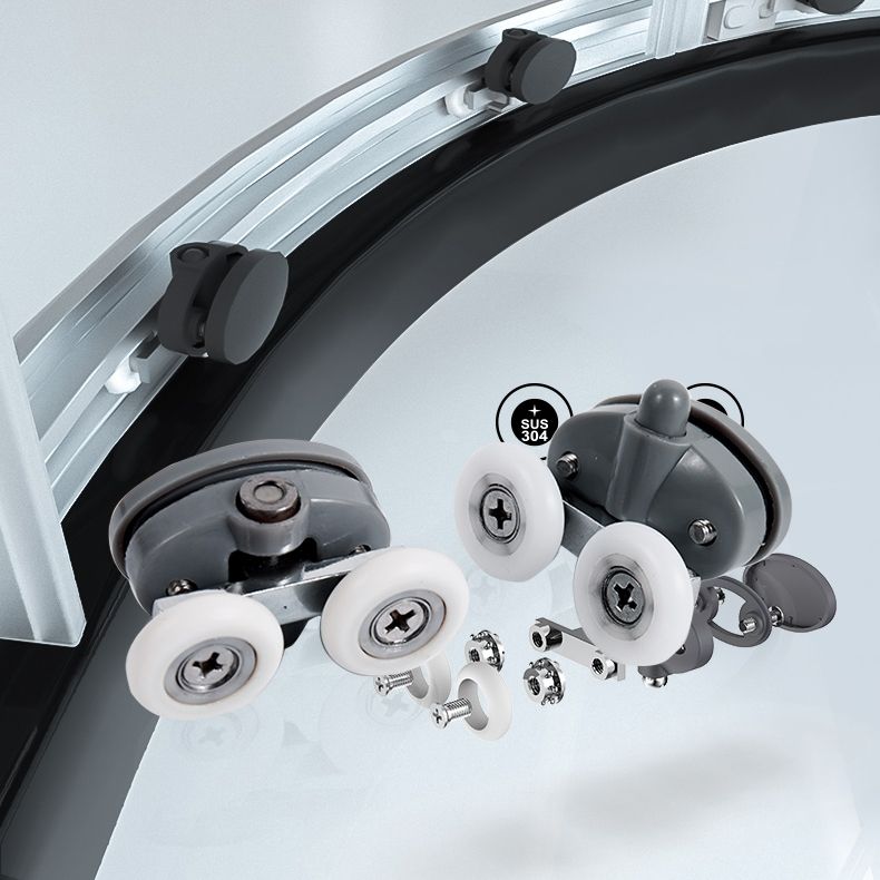 Silver and Black Shower Enclosure Clear Tempered Glass Shower Stall Clearhalo 'Bathroom Remodel & Bathroom Fixtures' 'Home Improvement' 'home_improvement' 'home_improvement_shower_stalls_enclosures' 'Shower Stalls & Enclosures' 'shower_stalls_enclosures' 'Showers & Bathtubs' 1200x1200_d8463d03-296e-43e3-8d3d-0adcd705121c