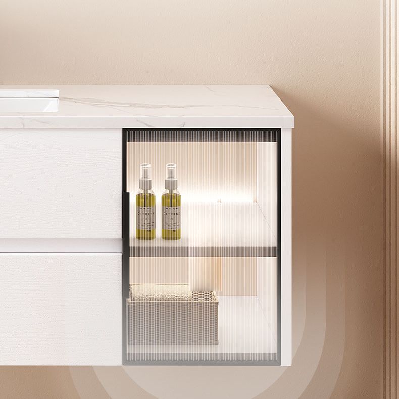 Wall Mounted Bath Vanity Mirror Single Sink Rectangular Bathroom Vanity with 2 Drawers Clearhalo 'Bathroom Remodel & Bathroom Fixtures' 'Bathroom Vanities' 'bathroom_vanities' 'Home Improvement' 'home_improvement' 'home_improvement_bathroom_vanities' 1200x1200_d8519328-2538-48e5-af89-0fa7f388c118