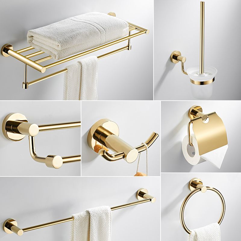 4 Piece Traditional Bathroom Accessory Set Brass Bathroom Set in Matte Gold Clearhalo 'Bathroom Hardware Sets' 'Bathroom Hardware' 'Bathroom Remodel & Bathroom Fixtures' 'bathroom_hardware_sets' 'Home Improvement' 'home_improvement' 'home_improvement_bathroom_hardware_sets' 1200x1200_d856c415-4247-4917-95fc-129a029143e6