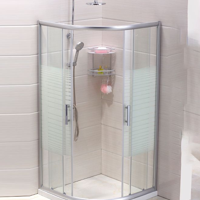 Contemporary Shower Stall Striped Round Semi-Frameless Shower Stall Clearhalo 'Bathroom Remodel & Bathroom Fixtures' 'Home Improvement' 'home_improvement' 'home_improvement_shower_stalls_enclosures' 'Shower Stalls & Enclosures' 'shower_stalls_enclosures' 'Showers & Bathtubs' 1200x1200_d86003e1-cdf0-47bd-a1f9-b8e5af55a27d