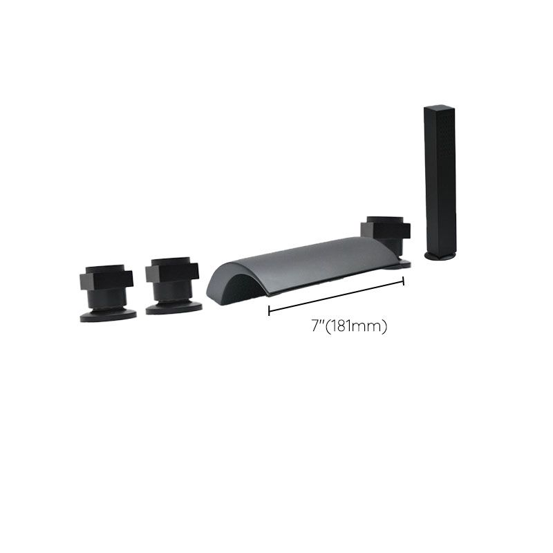 Modern Waterfall Spout Tub Faucet Bathroom Low Arc Bathtub Faucet Clearhalo 'Bathroom Remodel & Bathroom Fixtures' 'Bathtub Faucets' 'bathtub_faucets' 'Home Improvement' 'home_improvement' 'home_improvement_bathtub_faucets' 1200x1200_d8636234-ed7b-4917-9168-79434f951f0f