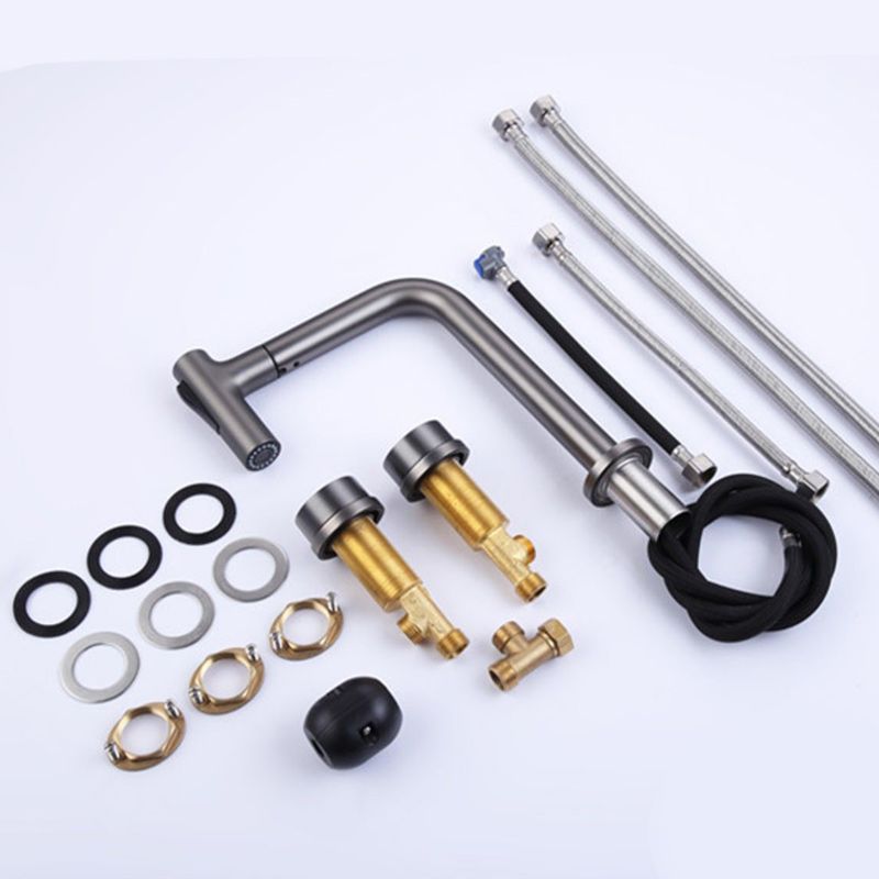 Widespread Bathroom Faucet Swivel Spout High-Arc with Pull Out Sprayer Clearhalo 'Bathroom Remodel & Bathroom Fixtures' 'Bathroom Sink Faucets' 'Bathroom Sinks & Faucet Components' 'bathroom_sink_faucets' 'Home Improvement' 'home_improvement' 'home_improvement_bathroom_sink_faucets' 1200x1200_d884e24a-1816-466c-9936-a9b0cb1dcc4f