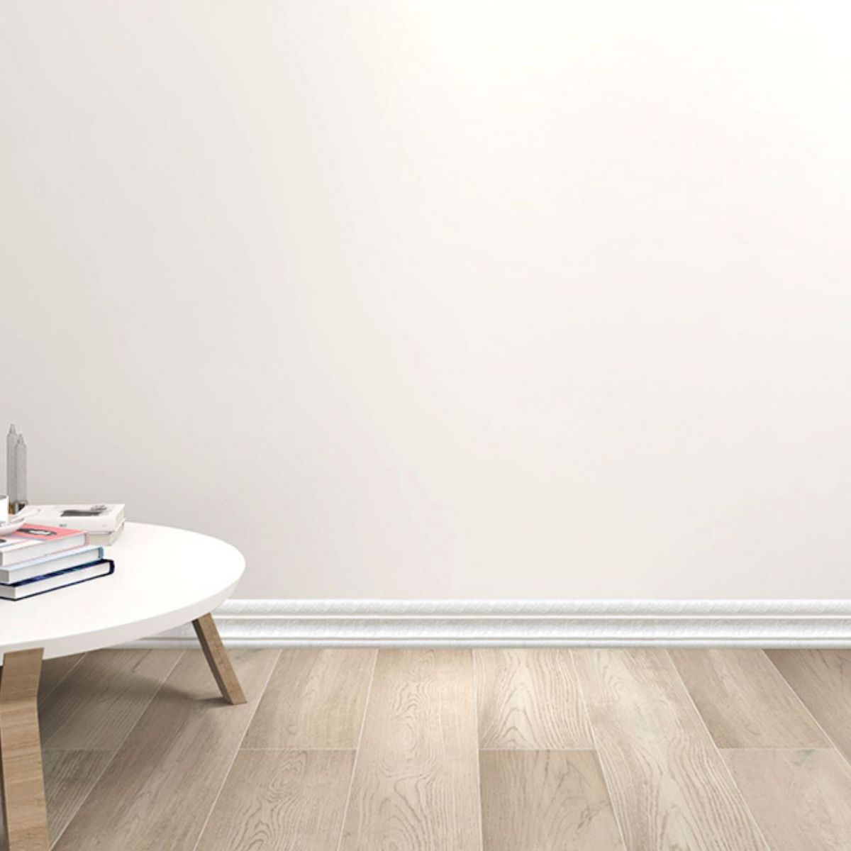Modern PVC Baseboard Smooth Baseboard 3D Living Room Set of 1 - Clearhalo