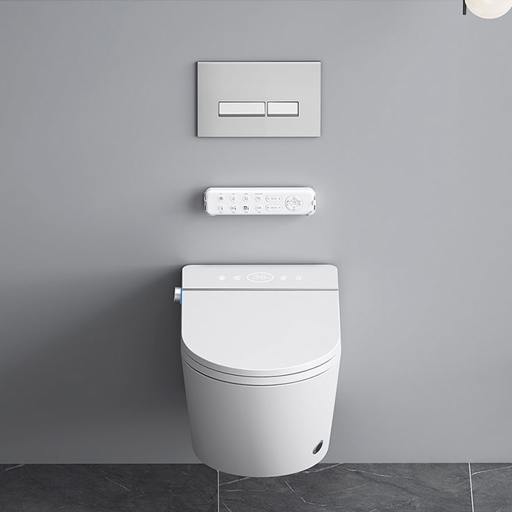 Contemporary Elongated White Heated Seat Dryer Wall Mounted Bidet Clearhalo 'Bathroom Remodel & Bathroom Fixtures' 'Bidets' 'Home Improvement' 'home_improvement' 'home_improvement_bidets' 'Toilets & Bidets' 1200x1200_d8995c80-e68d-4dff-810d-22a38a1d76bb