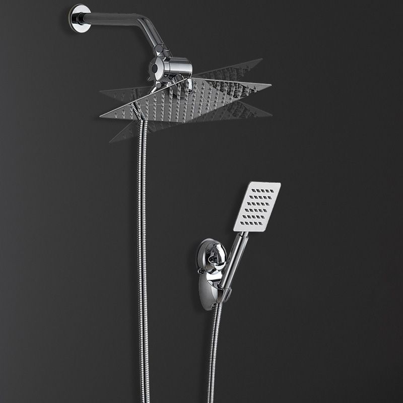 Square Metal Dual Shower Heads Modern Shower with Shower Hose Clearhalo 'Bathroom Remodel & Bathroom Fixtures' 'Home Improvement' 'home_improvement' 'home_improvement_shower_heads' 'Shower Heads' 'shower_heads' 'Showers & Bathtubs Plumbing' 'Showers & Bathtubs' 1200x1200_d8b00f52-d62e-495a-a93f-f06613f78966