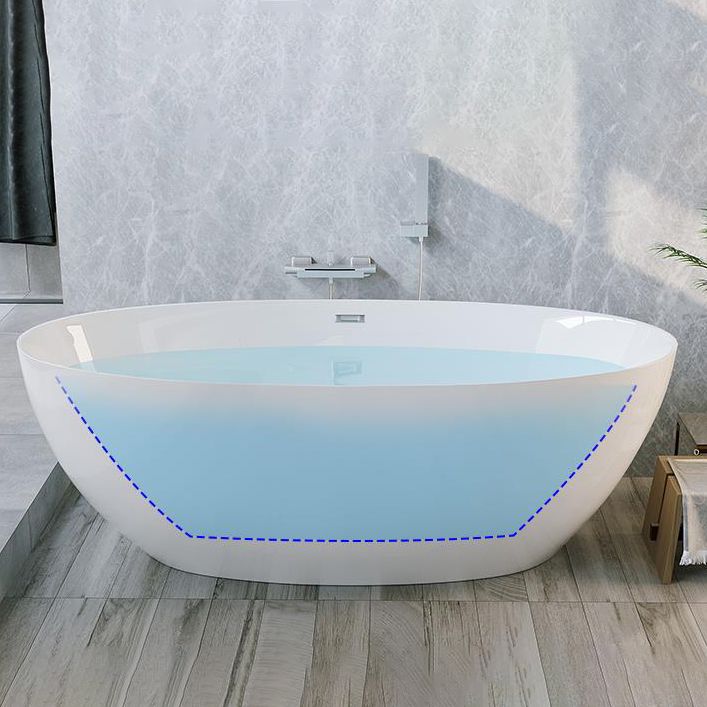 Acrylic Oval Bathtub Soaking White Modern Center Freestanding Bath Clearhalo 'Bathroom Remodel & Bathroom Fixtures' 'Bathtubs' 'Home Improvement' 'home_improvement' 'home_improvement_bathtubs' 'Showers & Bathtubs' 1200x1200_d8e35777-84ba-4b6c-9bbe-4532946b6798