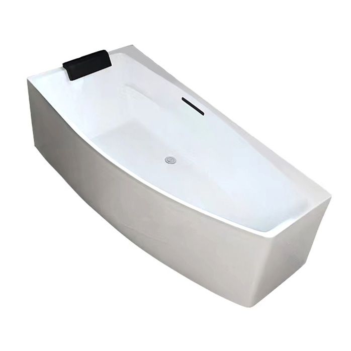 Modern Corner Acrylic Bathtub Soaking White Back to Wall Bath Clearhalo 'Bathroom Remodel & Bathroom Fixtures' 'Bathtubs' 'Home Improvement' 'home_improvement' 'home_improvement_bathtubs' 'Showers & Bathtubs' 1200x1200_d8e60b47-8a22-4007-8560-a2de59adf6ed