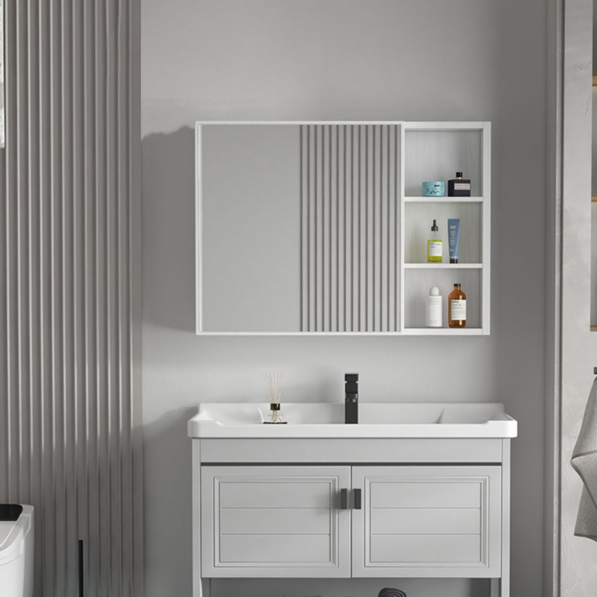 Modern Bathroom Vanity Freestanding Faucet Included Bathroom Sink Vanity Clearhalo 'Bathroom Remodel & Bathroom Fixtures' 'Bathroom Vanities' 'bathroom_vanities' 'Home Improvement' 'home_improvement' 'home_improvement_bathroom_vanities' 1200x1200_d8e80874-a2a2-4657-afeb-38e5f654165b