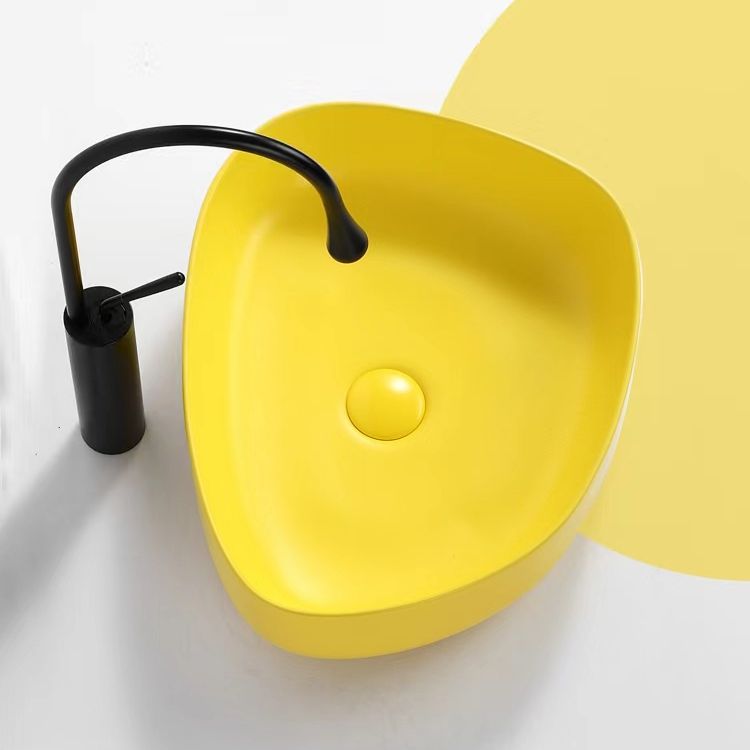 Contemporary Bathroom Sink Porcelain Specialty Vessel Bathroom Sink with Pop-Up Drain Clearhalo 'Bathroom Remodel & Bathroom Fixtures' 'Bathroom Sinks & Faucet Components' 'Bathroom Sinks' 'bathroom_sink' 'Home Improvement' 'home_improvement' 'home_improvement_bathroom_sink' 1200x1200_d8f0a191-4932-45e7-a013-c95a9730929b