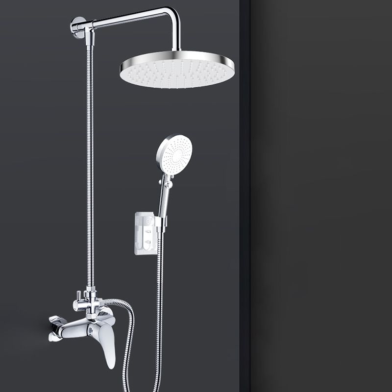 Metal Shower Combo Contemporary Fixed Shower Head with Round and Rectangular Shape Clearhalo 'Bathroom Remodel & Bathroom Fixtures' 'Home Improvement' 'home_improvement' 'home_improvement_shower_heads' 'Shower Heads' 'shower_heads' 'Showers & Bathtubs Plumbing' 'Showers & Bathtubs' 1200x1200_d8f7e614-633d-46d9-b336-5c29f6e70a4f
