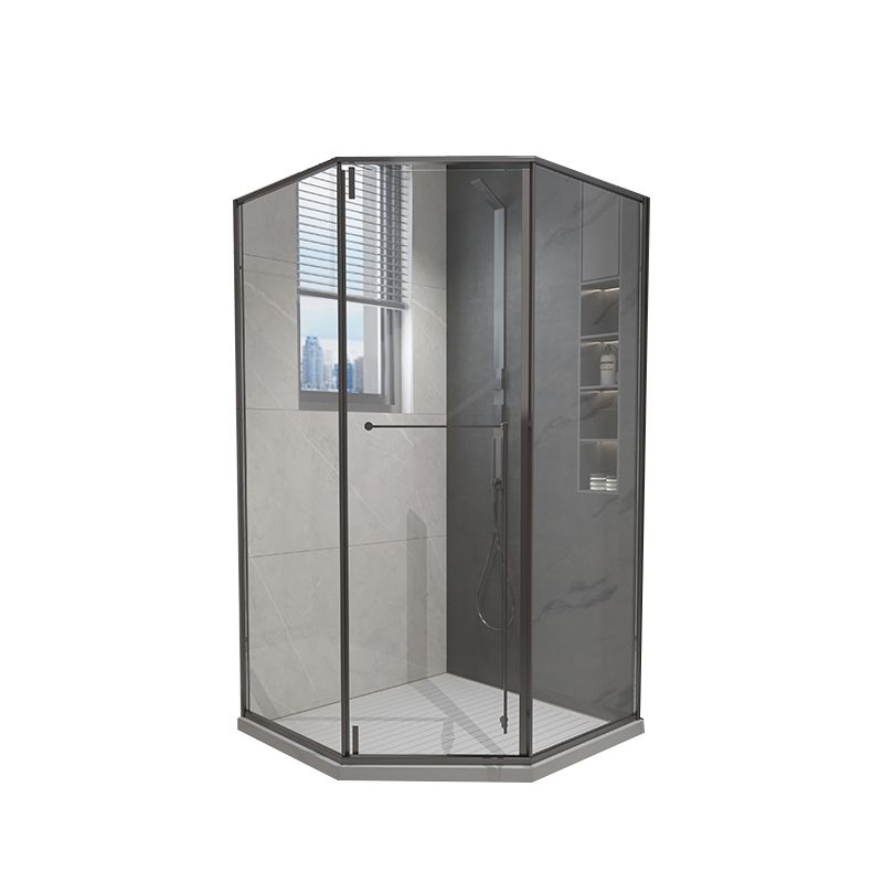Framed Pivot Shower Enclosure Clear Matt Black Shower Enclosure Clearhalo 'Bathroom Remodel & Bathroom Fixtures' 'Home Improvement' 'home_improvement' 'home_improvement_shower_stalls_enclosures' 'Shower Stalls & Enclosures' 'shower_stalls_enclosures' 'Showers & Bathtubs' 1200x1200_d90679bf-26f4-42ce-bcaa-414662b174cc