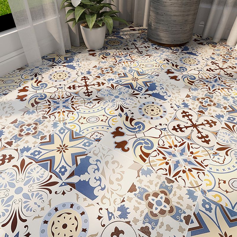 Morocco Square Tile Flower Pattern Singular Tile for Bathroom Clearhalo 'Floor Tiles & Wall Tiles' 'floor_tiles_wall_tiles' 'Flooring 'Home Improvement' 'home_improvement' 'home_improvement_floor_tiles_wall_tiles' Walls and Ceiling' 1200x1200_d90c1e67-fdff-4ec7-ae6a-60a7fb547712