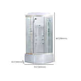 White Rounded Shower Enclosure Tempered Glass Shower Stall with Light Clearhalo 'Bathroom Remodel & Bathroom Fixtures' 'Home Improvement' 'home_improvement' 'home_improvement_shower_stalls_enclosures' 'Shower Stalls & Enclosures' 'shower_stalls_enclosures' 'Showers & Bathtubs' 1200x1200_d91069cb-d26d-4864-9561-e226acd42f31