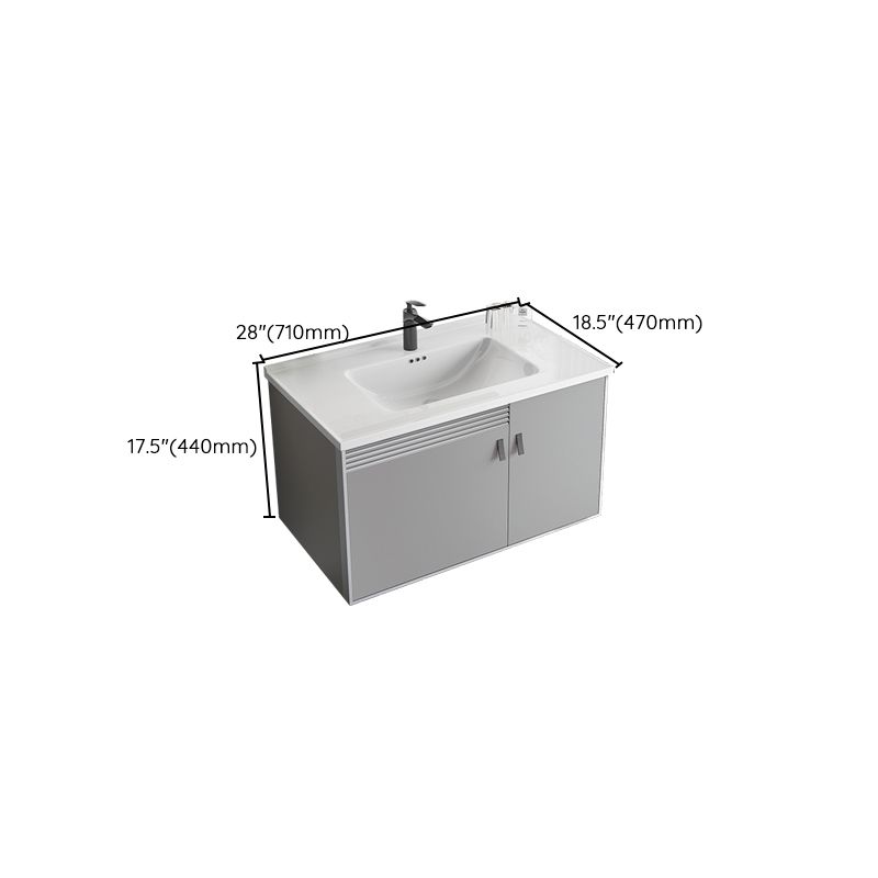 Metal Base Sink Vanity Modern Wall Mount Gray Single-Sink Rectangular Vanity Set Clearhalo 'Bathroom Remodel & Bathroom Fixtures' 'Bathroom Vanities' 'bathroom_vanities' 'Home Improvement' 'home_improvement' 'home_improvement_bathroom_vanities' 1200x1200_d916f931-f613-415c-83c3-4b16d6558c8e