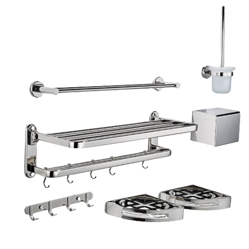 Modern Bath Hardware Set Stainless Steel Bath Shelf Paper Holder Bathroom Accessory Kit Clearhalo 'Bathroom Hardware Sets' 'Bathroom Hardware' 'Bathroom Remodel & Bathroom Fixtures' 'bathroom_hardware_sets' 'Home Improvement' 'home_improvement' 'home_improvement_bathroom_hardware_sets' 1200x1200_d9269a0a-f0f4-4bd0-af31-a23e3d8328ea