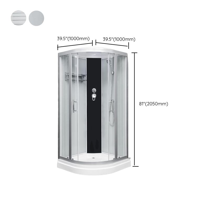 Round Easy Clean Glass Shower Stall Silver Door Handles Shower Stall Clearhalo 'Bathroom Remodel & Bathroom Fixtures' 'Home Improvement' 'home_improvement' 'home_improvement_shower_stalls_enclosures' 'Shower Stalls & Enclosures' 'shower_stalls_enclosures' 'Showers & Bathtubs' 1200x1200_d93ce662-2129-417f-99ae-9631369bad92