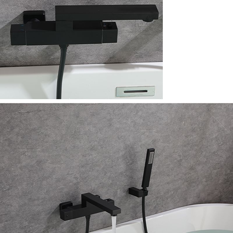 Modern Tub Spout Trim Brass Wall Mounted with Hand Shower Tub Faucet Clearhalo 'Bathroom Remodel & Bathroom Fixtures' 'Bathtub Faucets' 'bathtub_faucets' 'Home Improvement' 'home_improvement' 'home_improvement_bathtub_faucets' 1200x1200_d9468420-e430-4a96-b0da-bb8994e2fa70