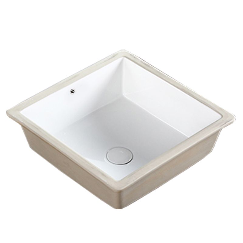 Modern Bathroom Sink Square Ceramic 1-Hole Overflow Sink with Faucet Clearhalo 'Bathroom Remodel & Bathroom Fixtures' 'Bathroom Sinks & Faucet Components' 'Bathroom Sinks' 'bathroom_sink' 'Home Improvement' 'home_improvement' 'home_improvement_bathroom_sink' 1200x1200_d94b3a8a-d210-4b36-bcf3-edb05e784bdb