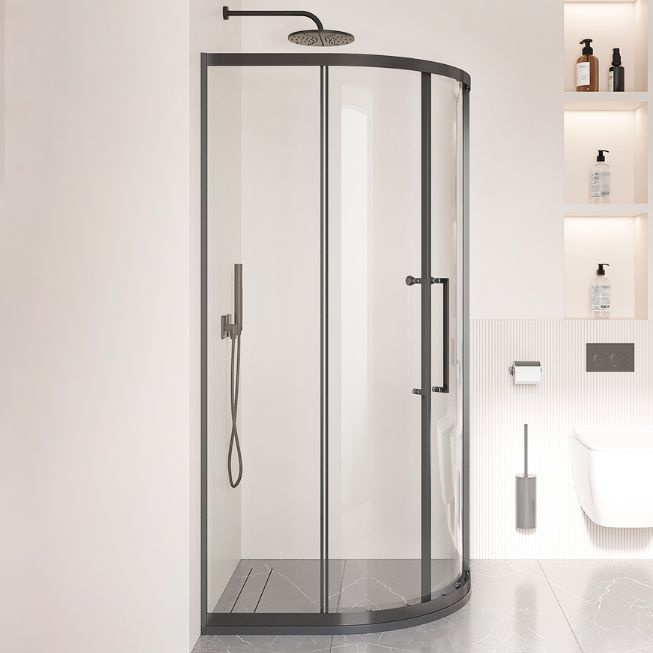 Framed Double Sliding Shower Stall Tempered Glass Shower Stall Clearhalo 'Bathroom Remodel & Bathroom Fixtures' 'Home Improvement' 'home_improvement' 'home_improvement_shower_stalls_enclosures' 'Shower Stalls & Enclosures' 'shower_stalls_enclosures' 'Showers & Bathtubs' 1200x1200_d94e1572-7e46-4fb5-9bbc-e3ab3631224f